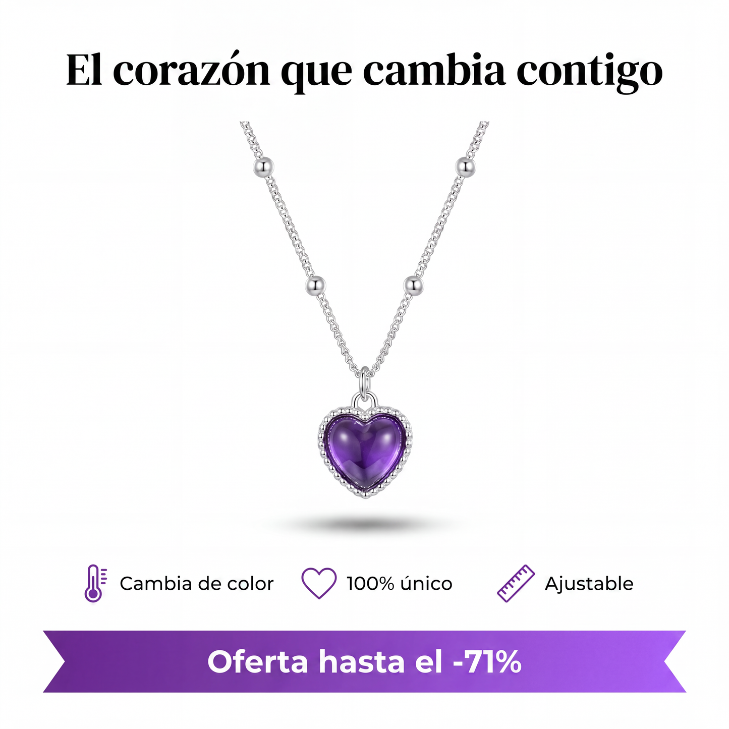 Collar Corazón Cambia Color