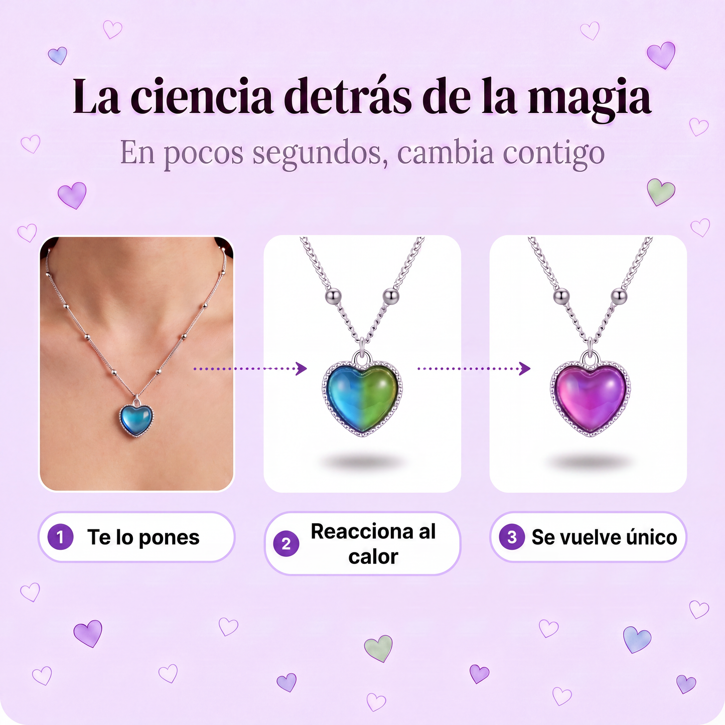 Collar Corazón Cambia Color