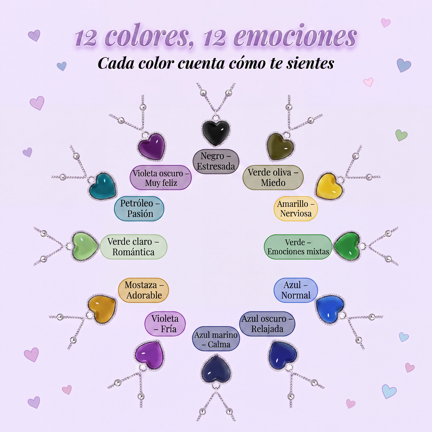 Collar Corazón Cambia Color