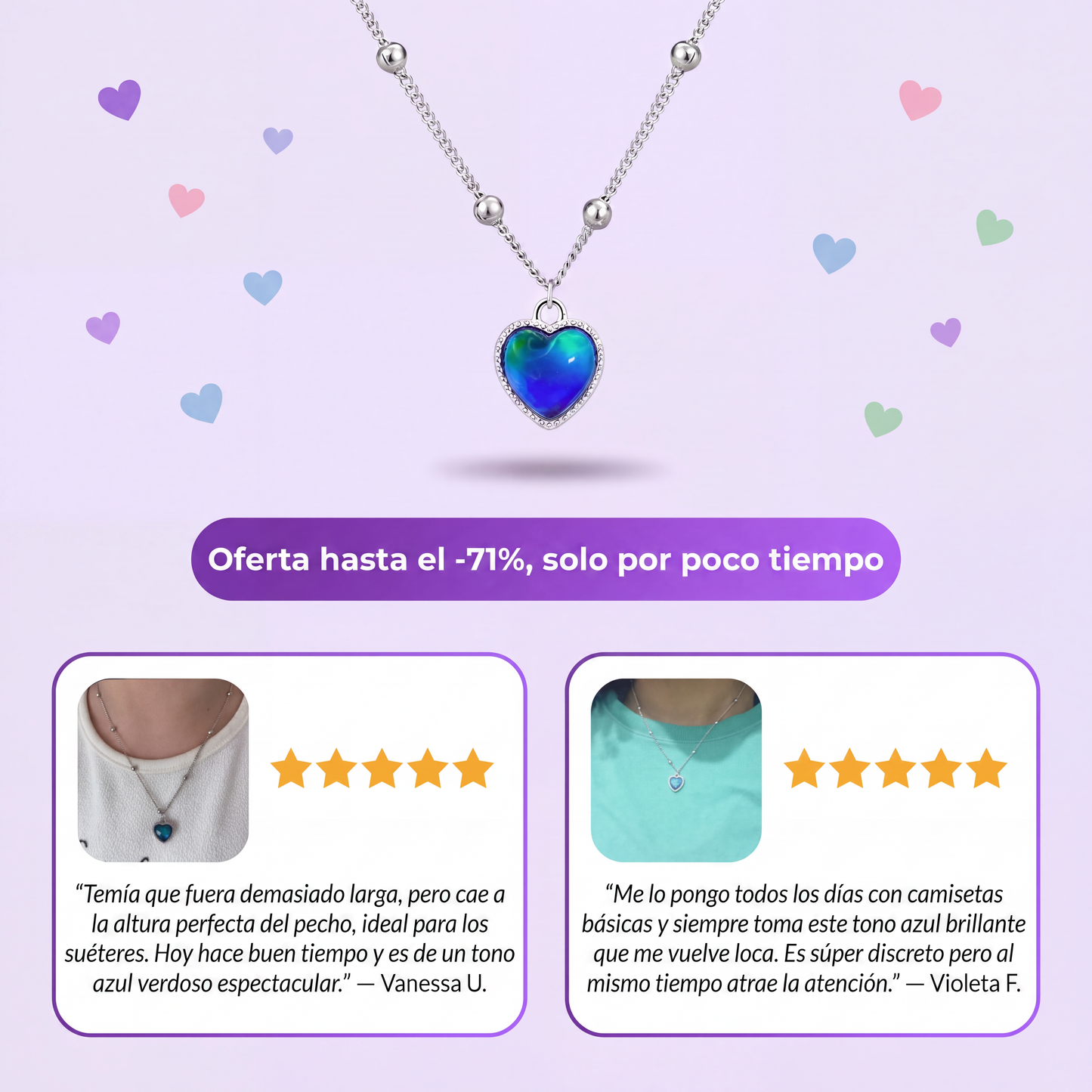 Collar Corazón Cambia Color