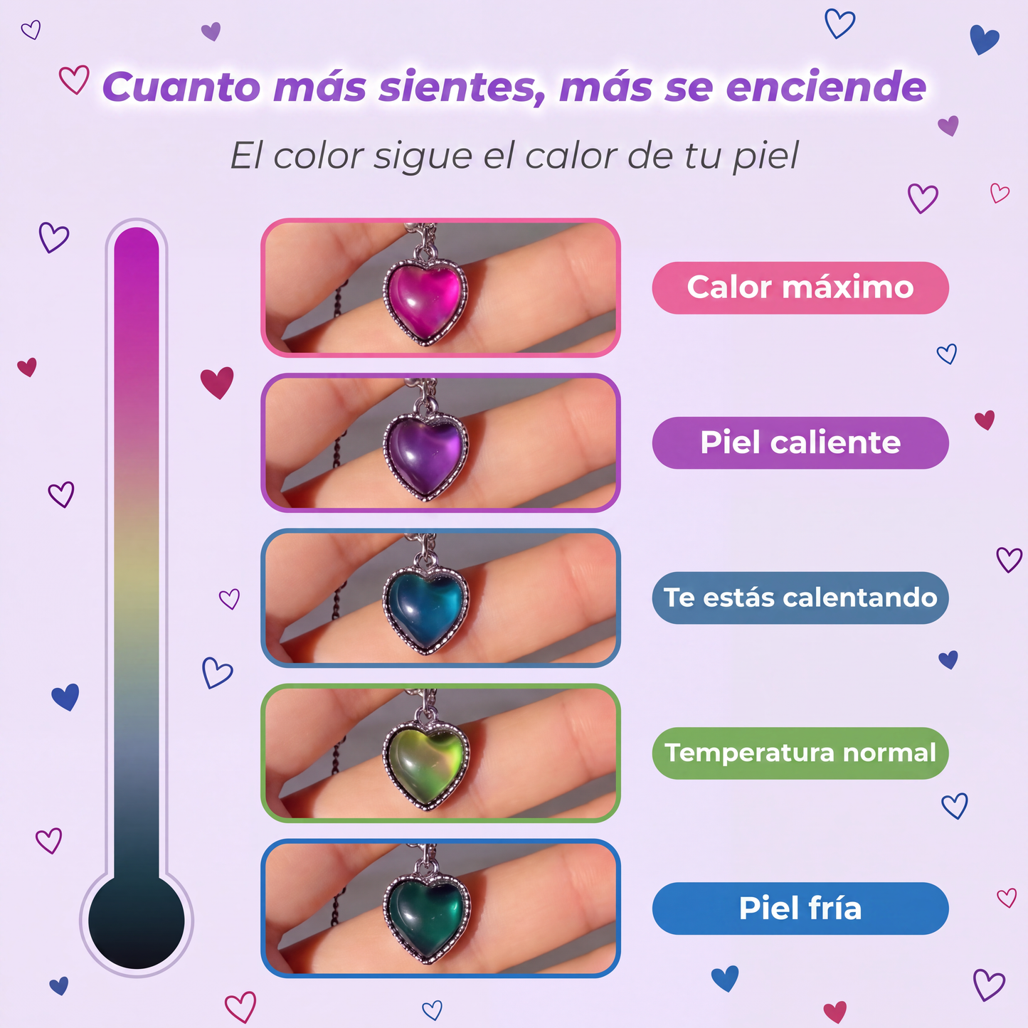 Collar Corazón Cambia Color